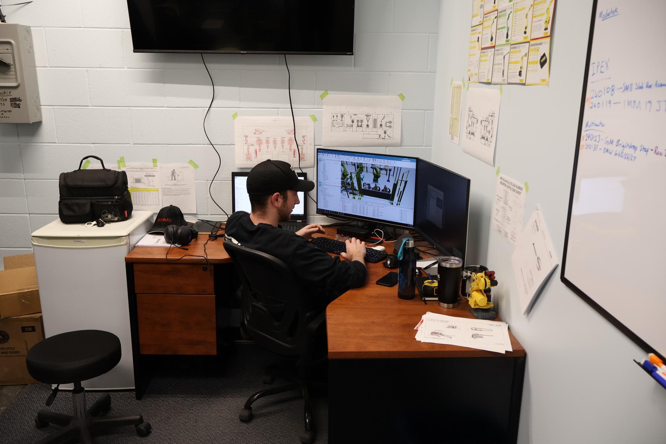 Ethos designer developing a robotic system in CAD